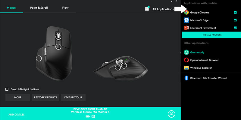 mx master 3 logitech options