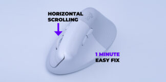 horizontal scrolling scrollwheel lift vertical mouse