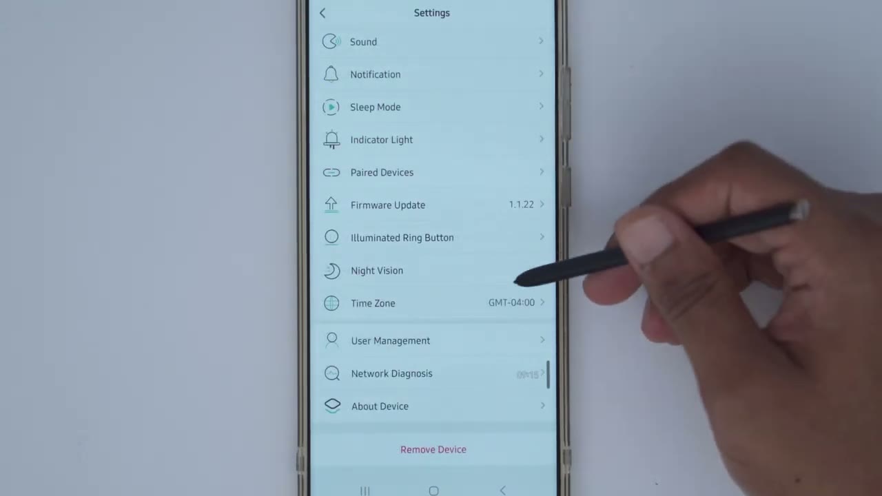 Screenshot — Chime Settings