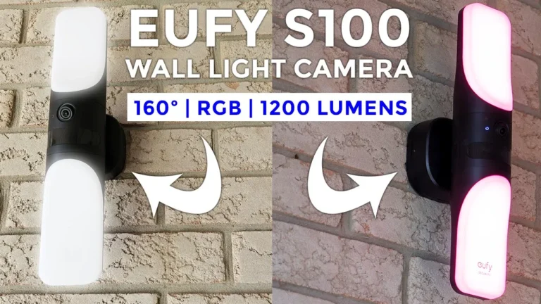 Video thumbnail — Eufy S100 Wall Light Camera - 160º FOV! AI Detection | RGB | 1200 Lumens!