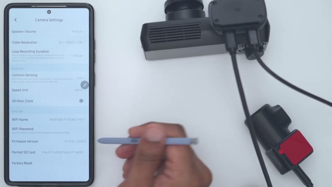 Screenshot — Dash Cam Settings