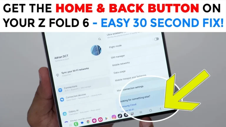 Video thumbnail — Get The Back Button & Home Button On Your Z Fold 6. 1 Min Fix!