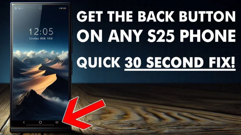 Video thumbnail — How To Get The Back Button On S25 Ultra: 30 Second Fix!