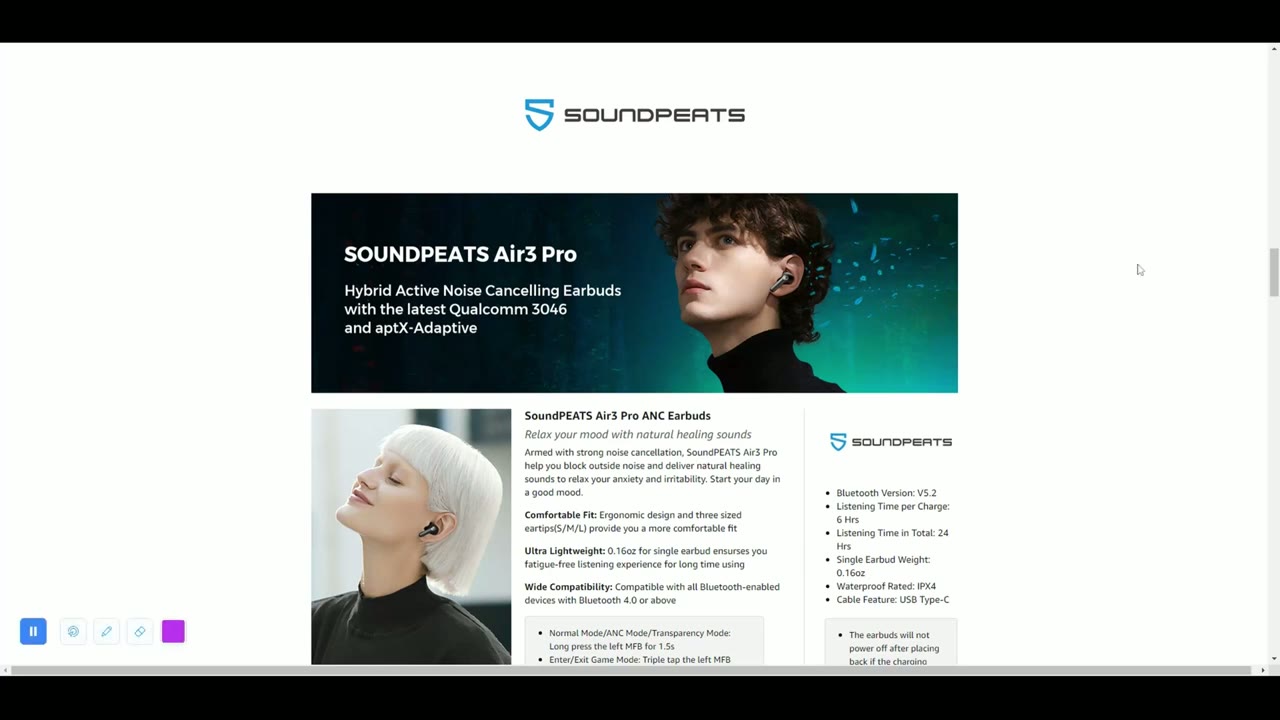 Screenshot — Specs