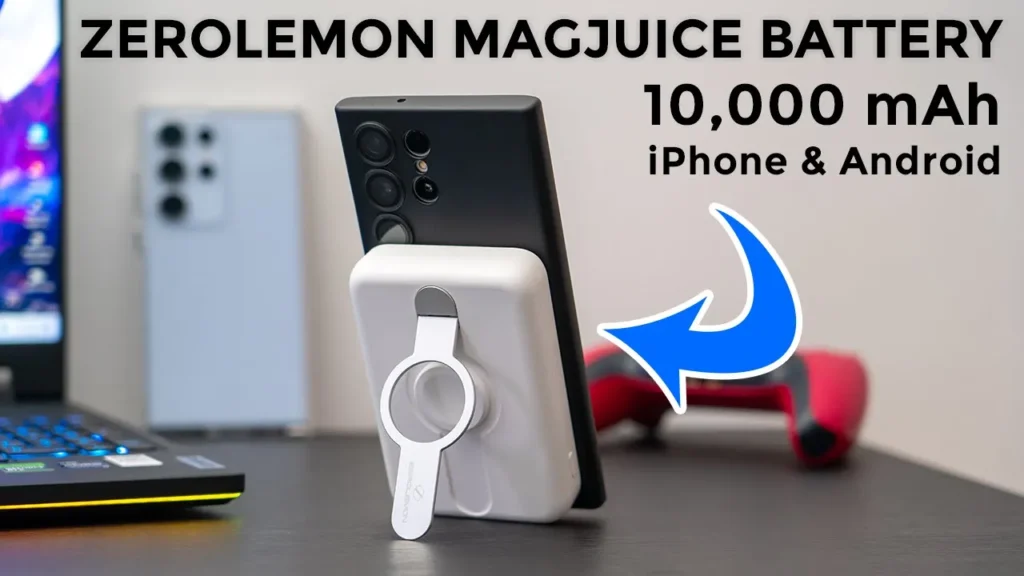 Video thumbnail — ZEROLEMON MagJuice+ 10,000 mAh Battery Charging Pack - iPhone & Android Compatible