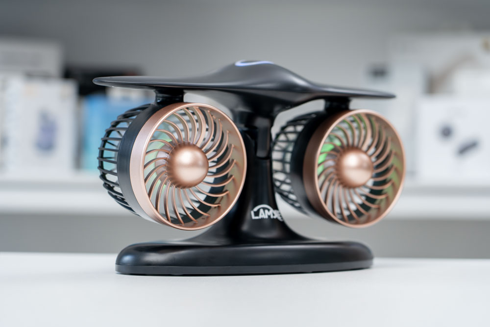 LAMJIE J-2 Desk Fan - Side View