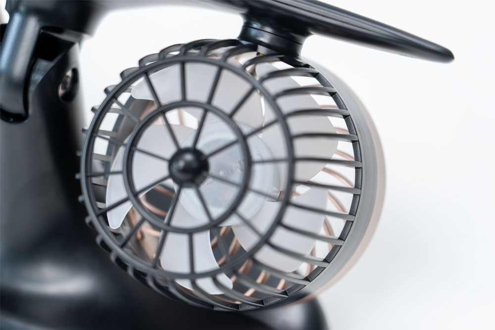 LAMJIE J-2 Desk Fan - Close Up Rear Fan Blade View